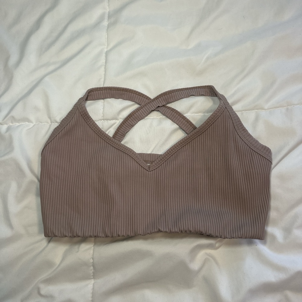 Years Of Ours Ribbed Mauve/Brown Sports Bra